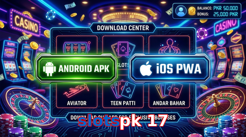 Main screen of Slotspk 17 download page for PK players