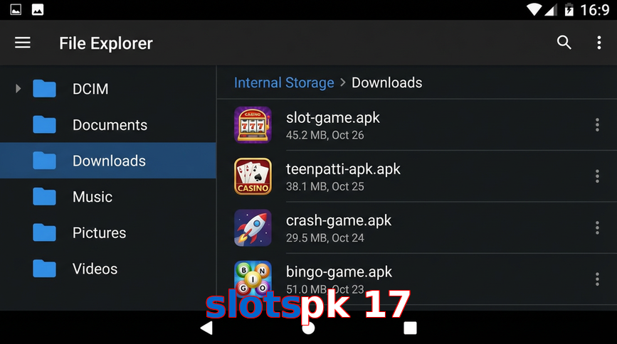 Main screen of Slotspk 17 gameapk page for PK players