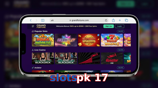Main screen of Slotspk 17 ios page for PK players